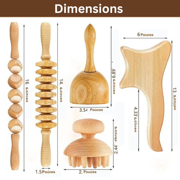 Rouleau de massage manuel: thérapie du bois