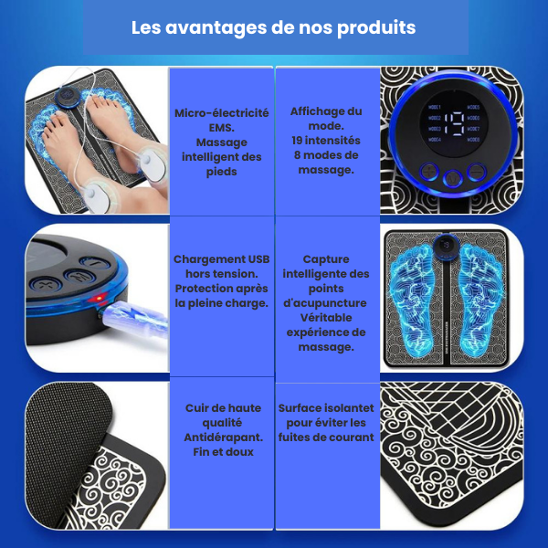 Tapis de massage électrique pour pieds